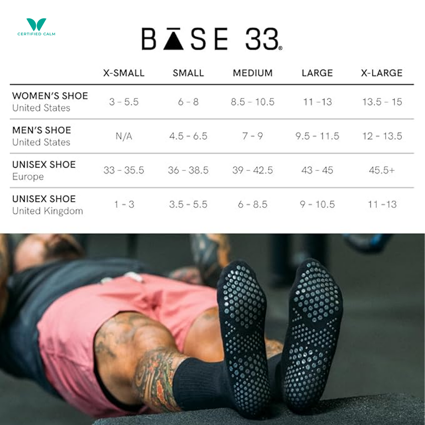 Base33 Grip Socks Full Toe Crew
