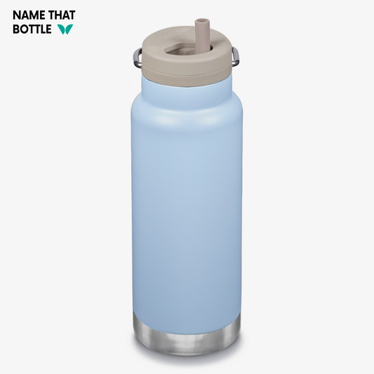 Name That Bottle 32oz TKWide Insulated Water Bottle with Twist Cap - Clear Sky
