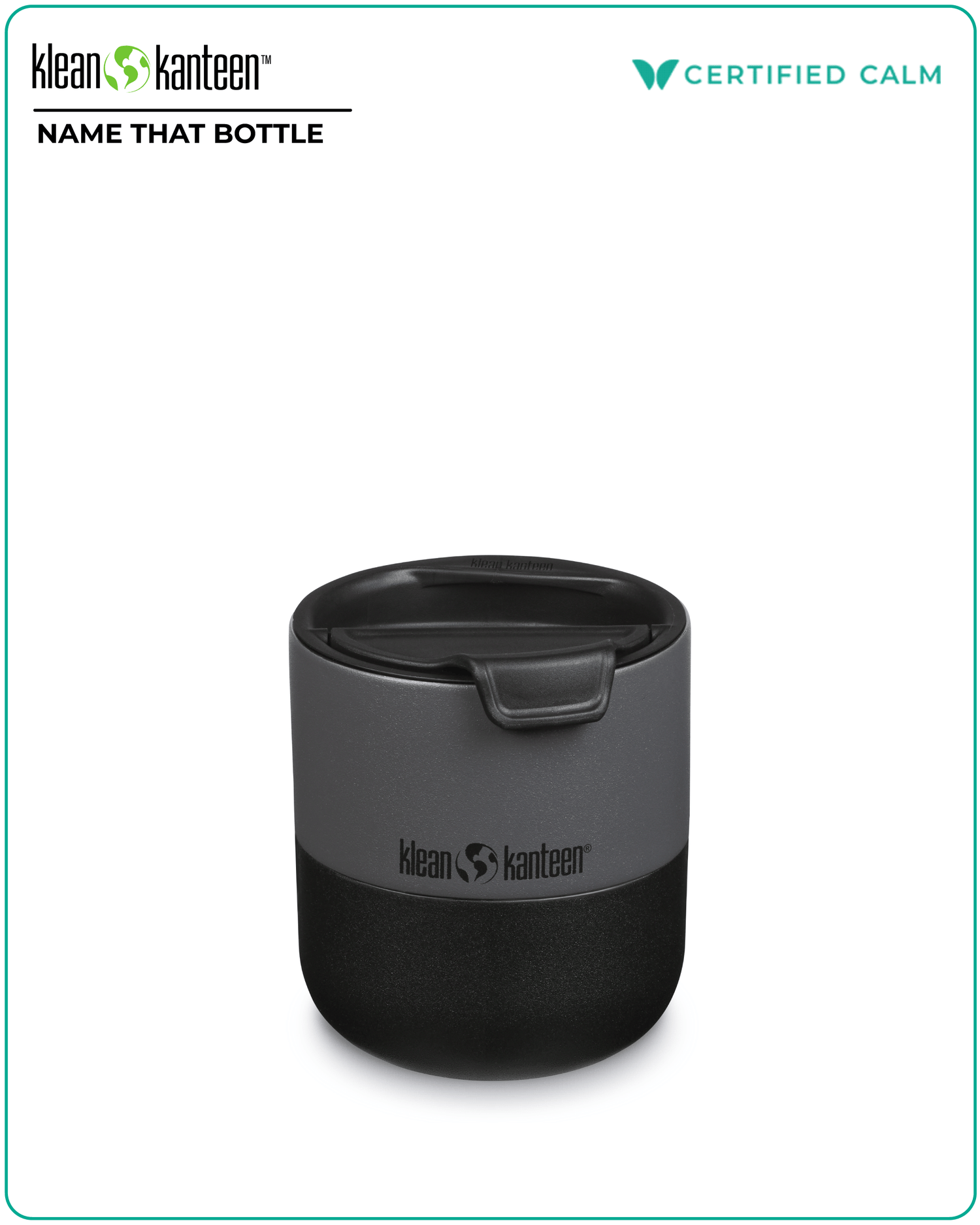 Name That Bottle Rise 10oz Lowball (w/ Flip Lid) - Asphalt