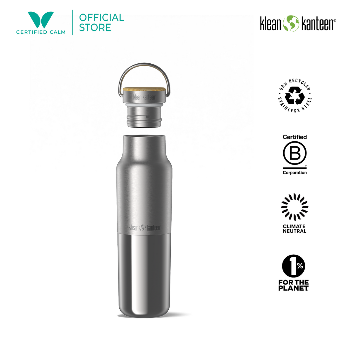 Klean Kanteen 12oz Rise Reflect with Bamboo Cap