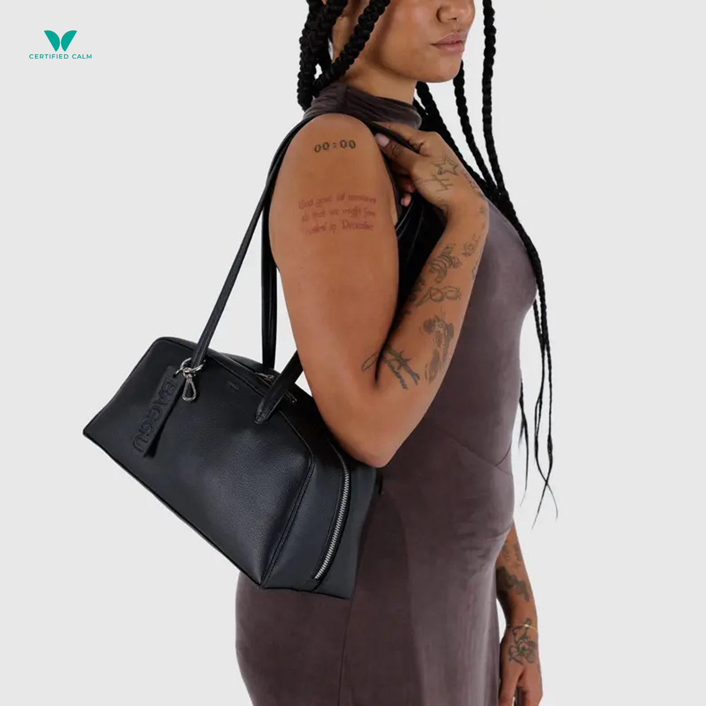 Baggu Recycled Leather Bowler Bag