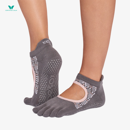 ToeSox Grip Socks Full Toe Bellarina Ultra Fine Knit