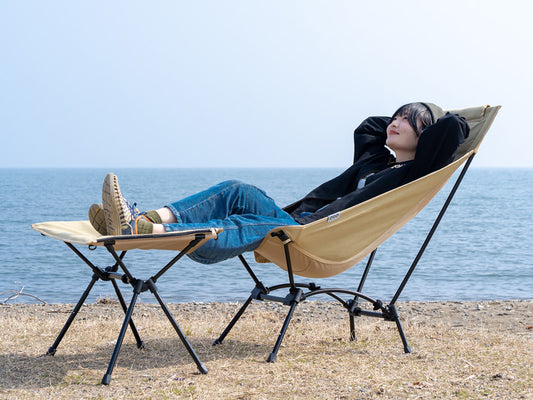 DoD Yabaissu Chair Packable Hi-back Camp Chair with Bag and Etool — Tan
