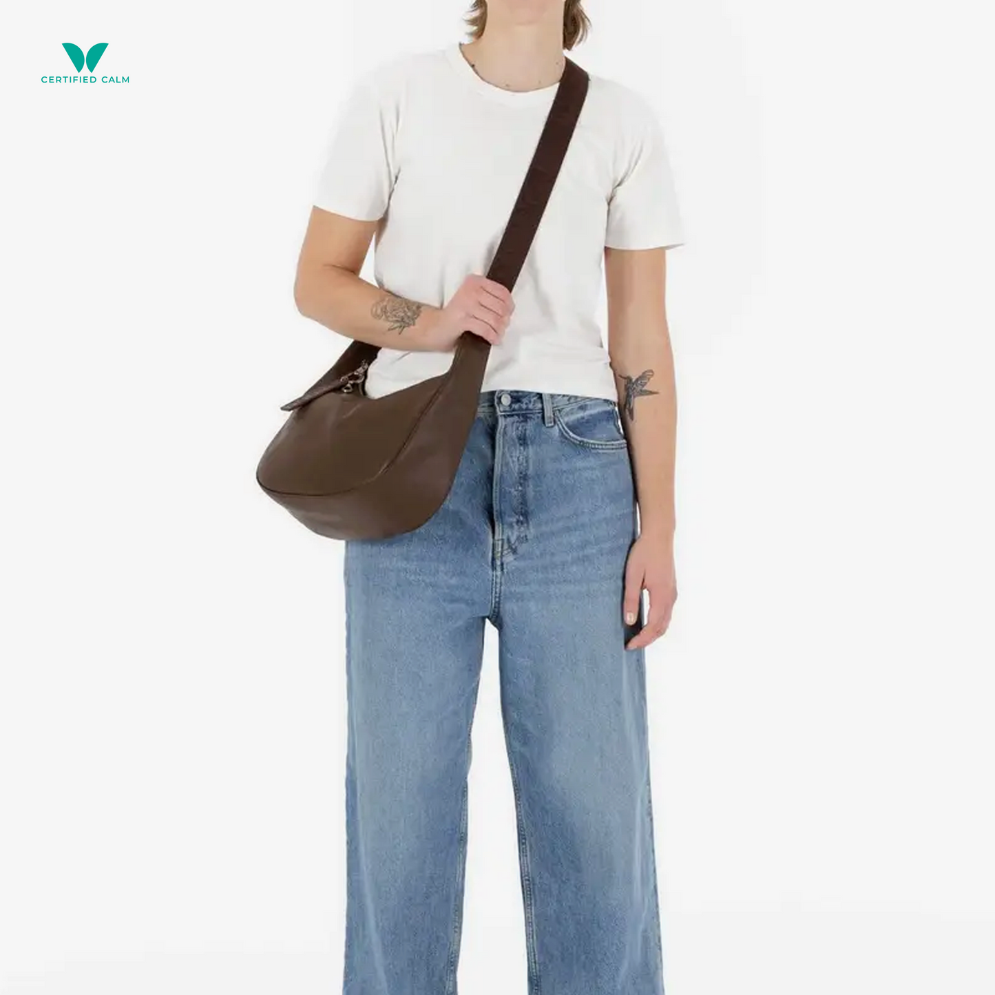Baggu Medium Recycled Leather Crescent Bag