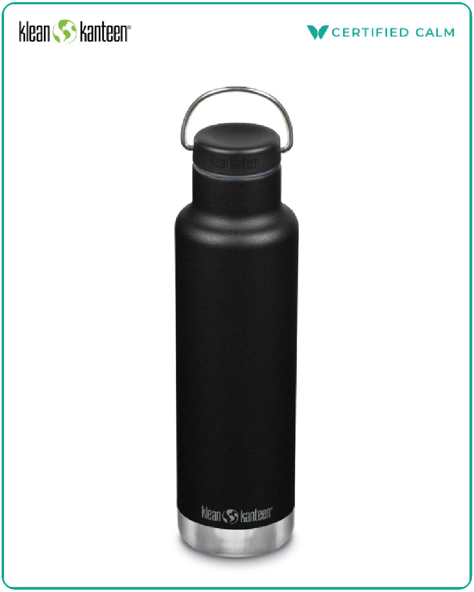 Klean Kanteen 20oz Insulated Classic w/ Loop Cap Black