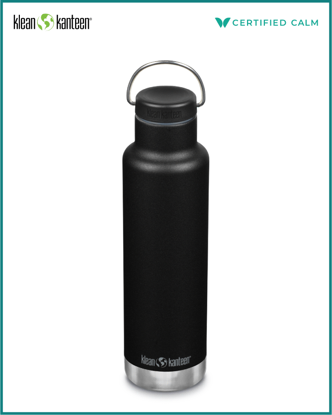 Name That Bottle Klean Kanteen 20oz Insulated Classic (w/ Loop Cap) Black