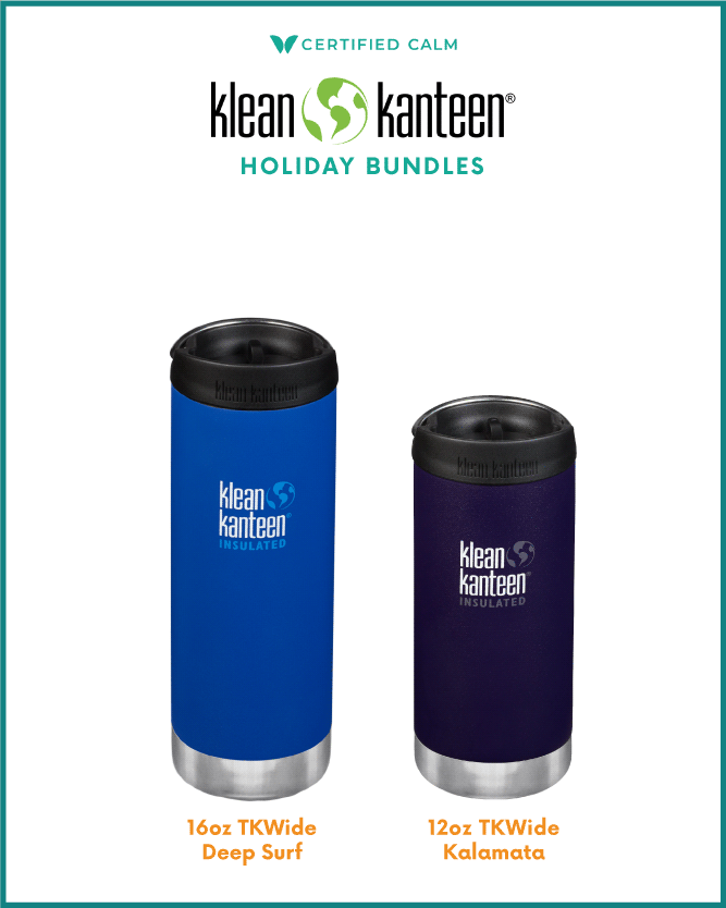 Klean Kanteen Holiday Bundle - 16oz TKWide Deep Surf & 12oz TKWide Kalamata