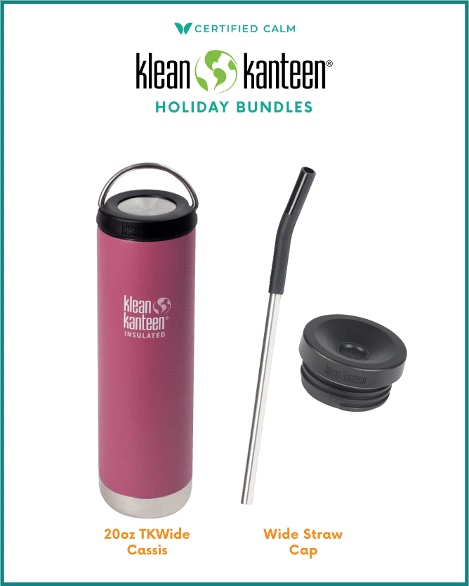 Klean Kanteen Holiday Bundle - 20oz TKWide Cassis & Wide straw cap for TKWide Bottles