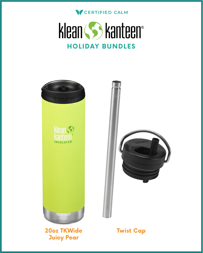Klean Kanteen Holiday Bundle - 20oz TKWide Juicy Pear & Twist cap for TKWide Bottles (B/BS)