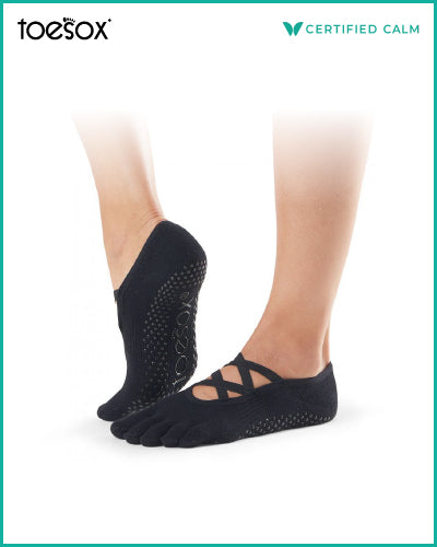 Toesox Grip Socks Elle Full Toe Black