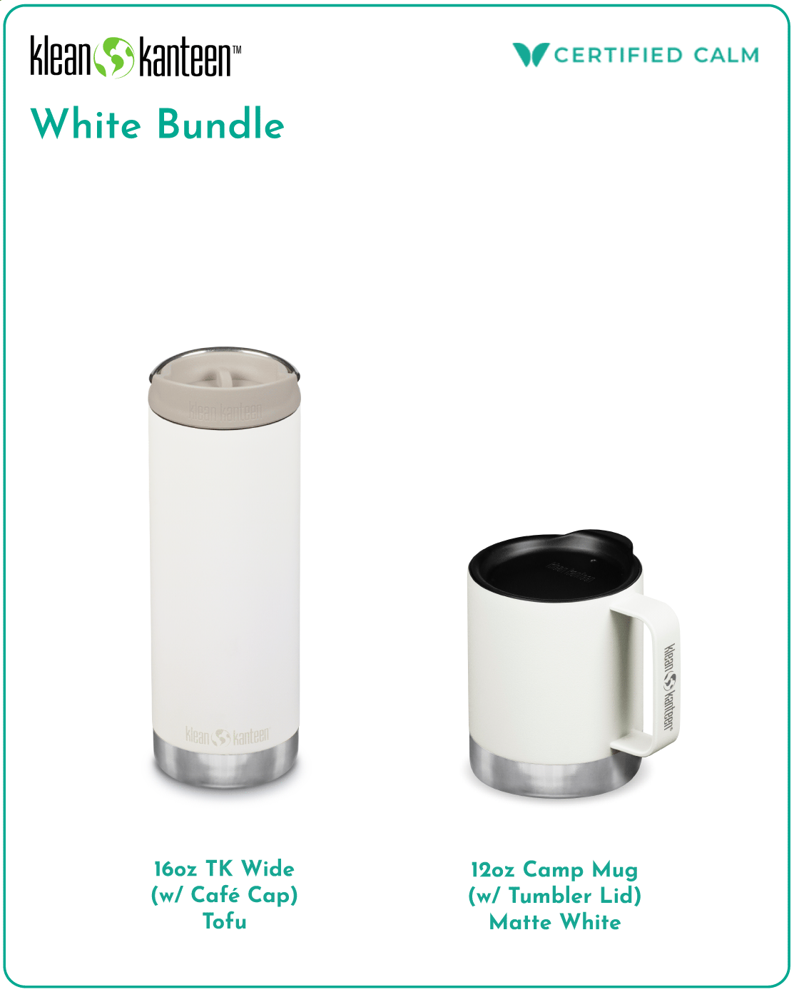 Klean Kanteen White Bundle