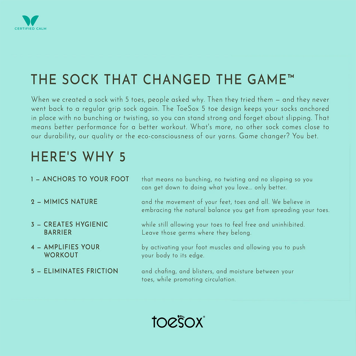 ToeSox Grip Socks Full Toe Slouch