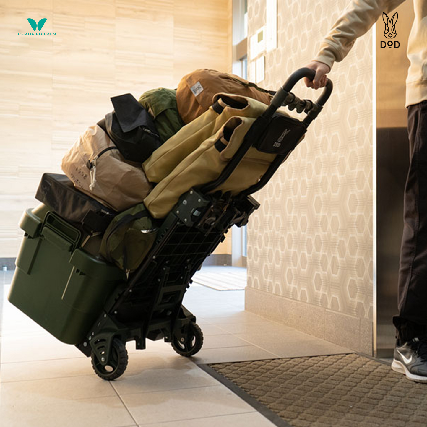 DoD Apartment Trolley Folding Luggage Carrier — Khaki