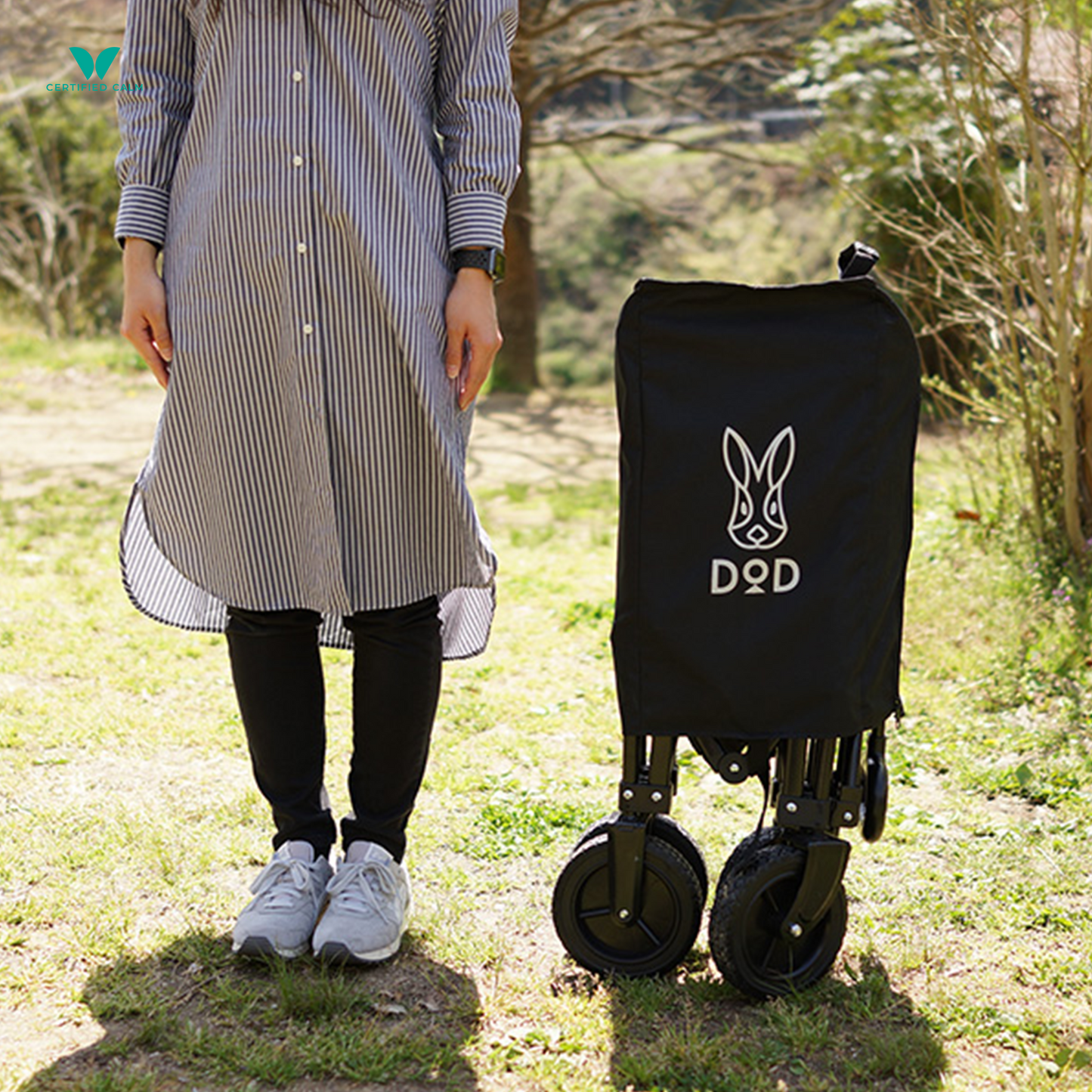 DoD Folding Carry Wagon with Handle - Black
