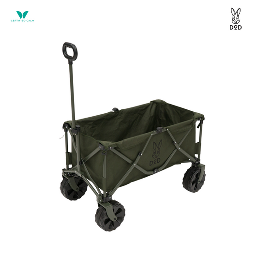 DoD Folding Fat Wheel Carry Wagon with Handle - Khaki