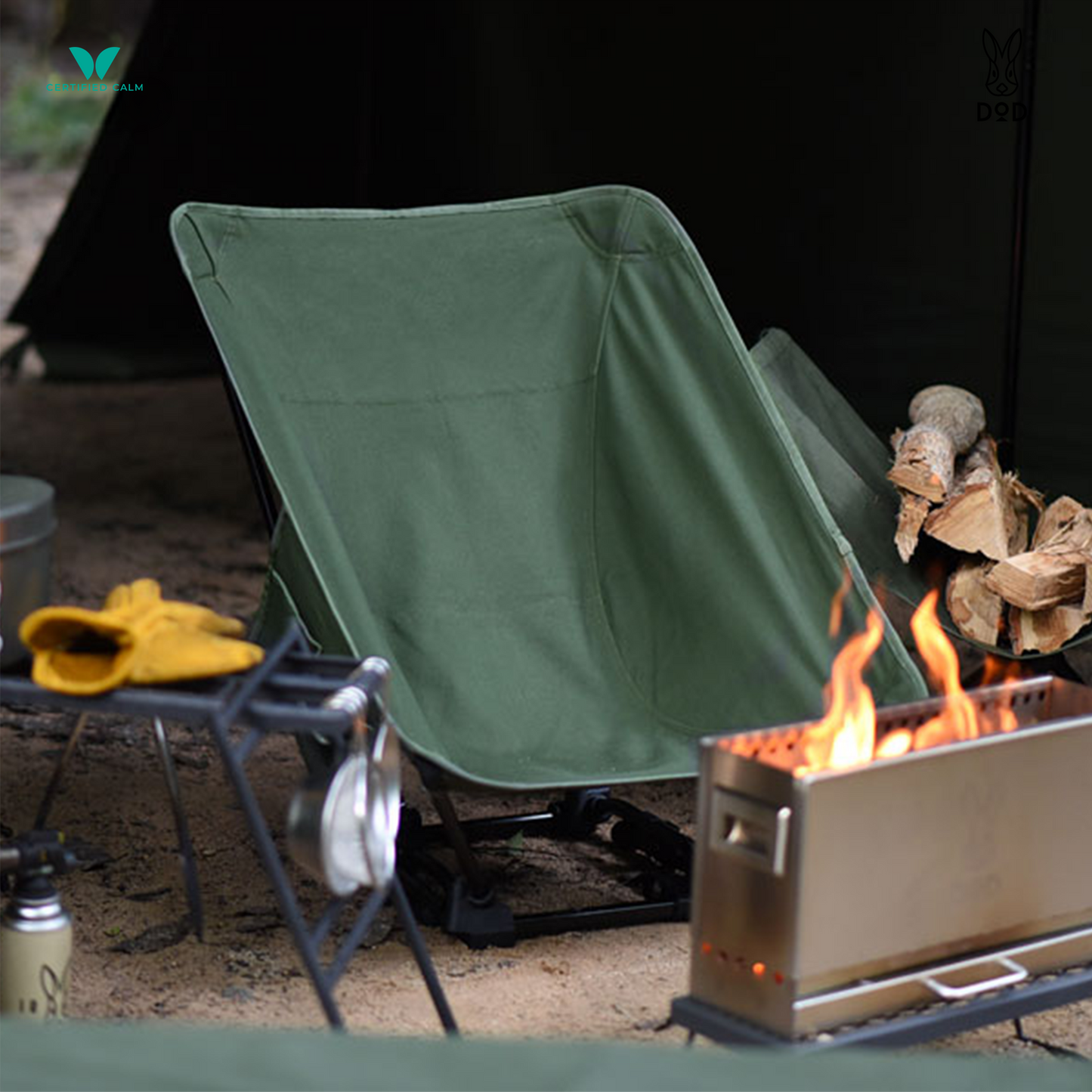 DoD Sugoissu Chair Packable Camp Chair with Bag - Khaki