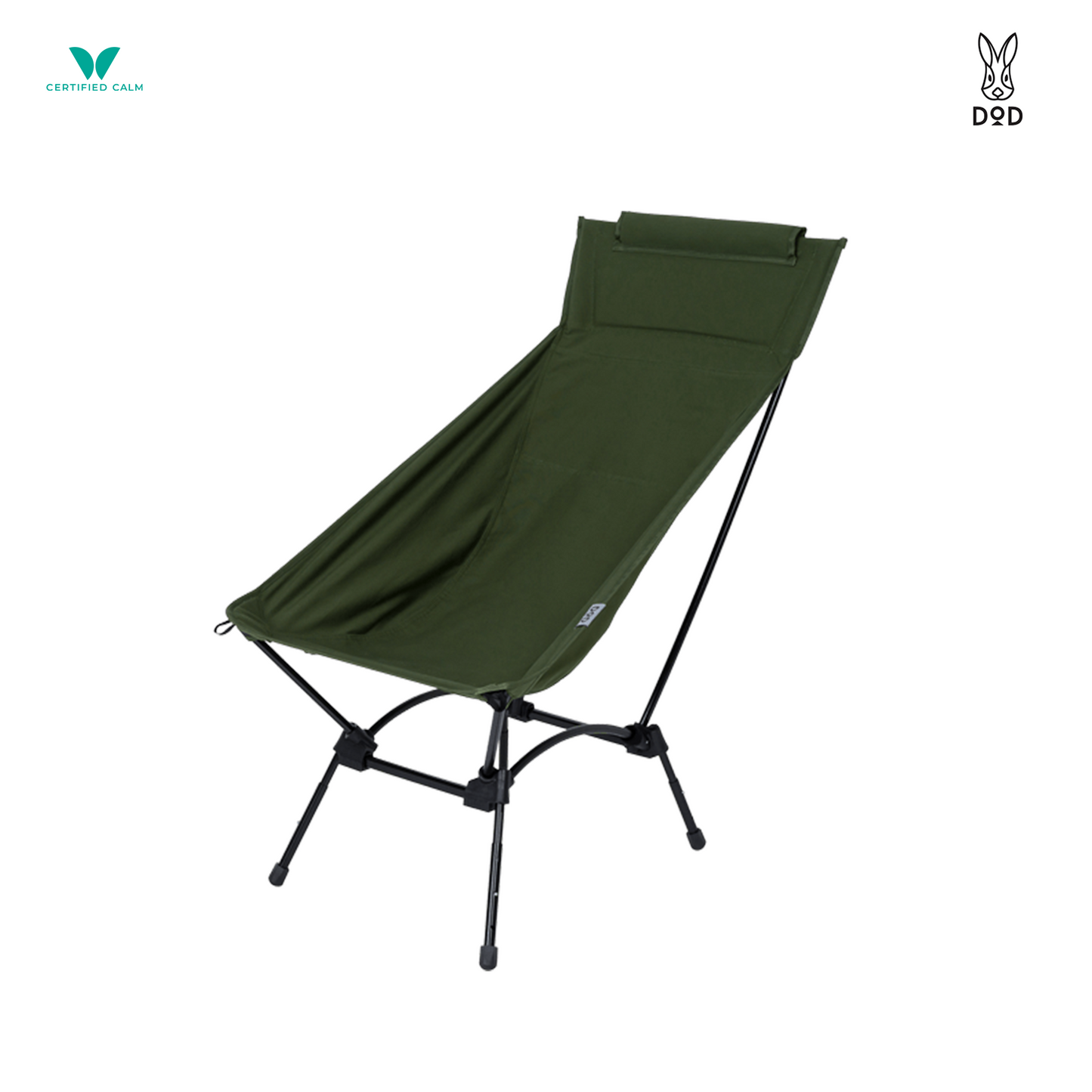 DoD Yabaissu Chair Packable Hi-back Camp Chair with Bag and Etool — Khaki