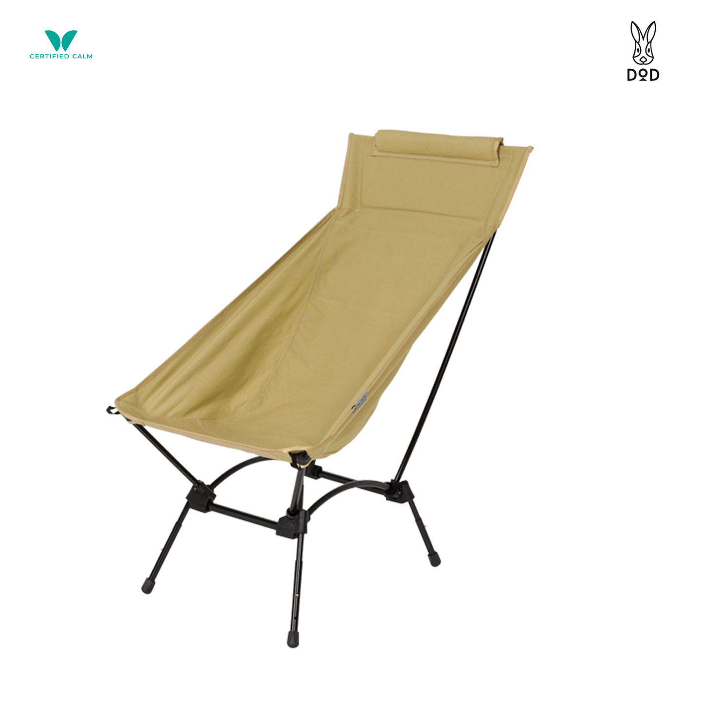 DoD Yabaissu Chair Packable Hi-back Camp Chair with Bag and Etool — Tan
