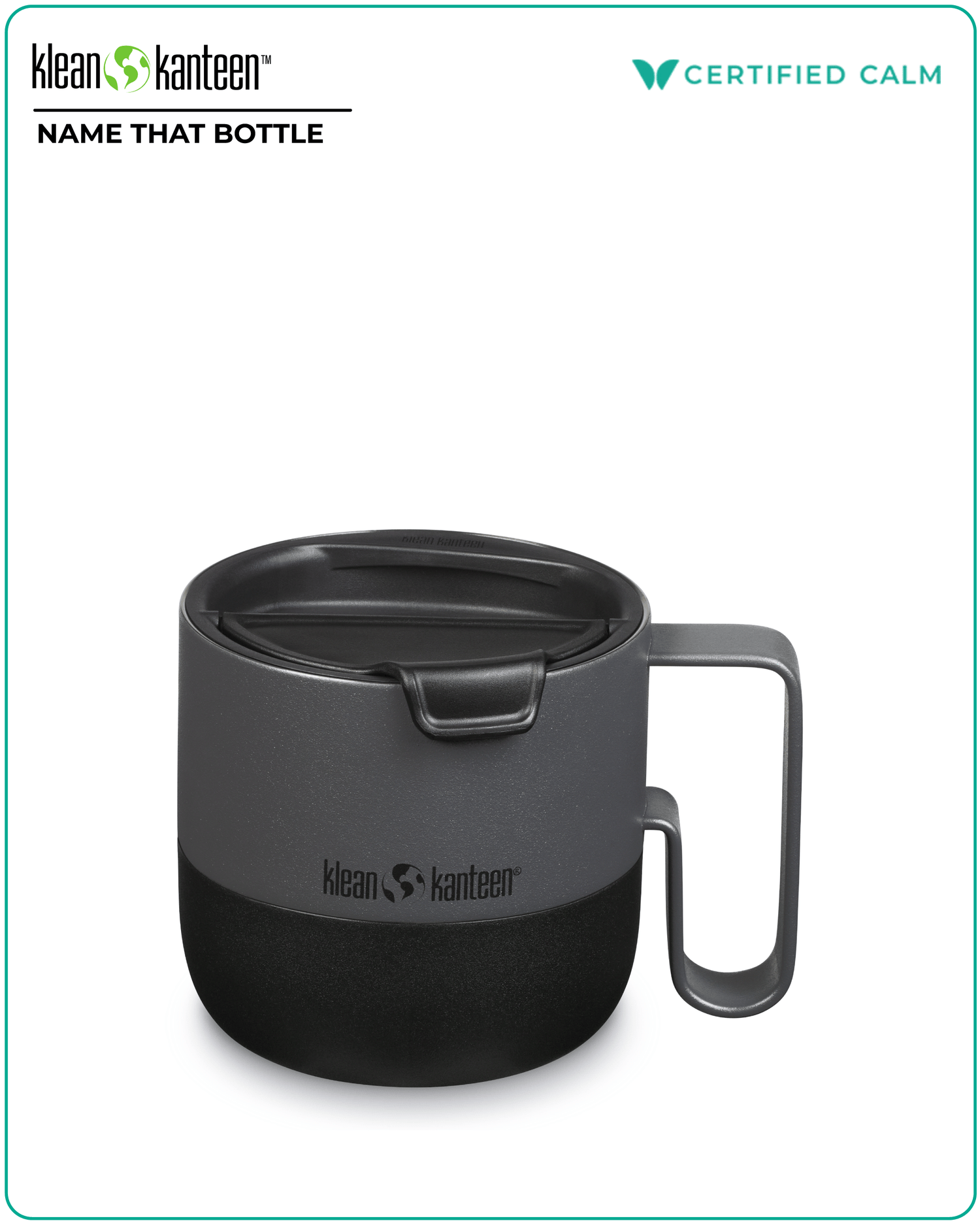 Name That Bottle Rise 14oz Mug (w/ Flip Lid) - Asphalt