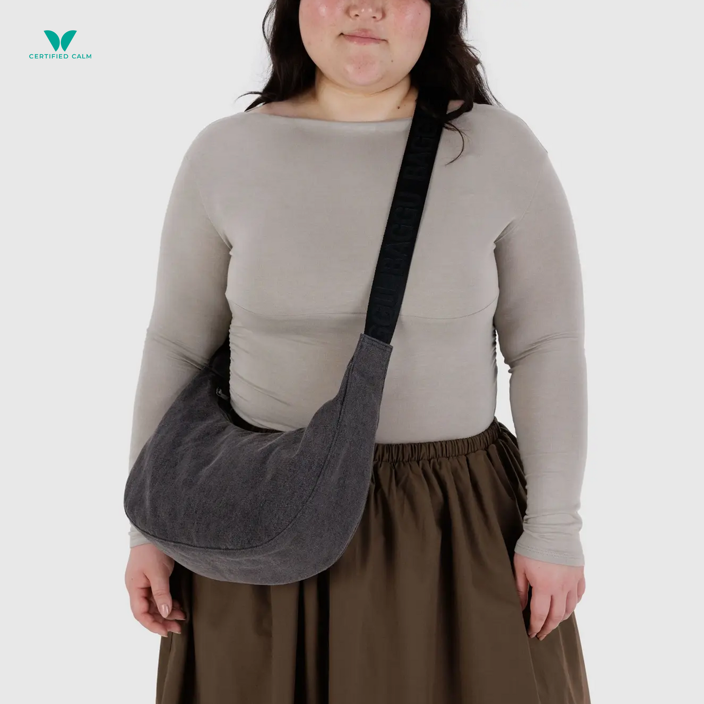 Baggu Medium Denim Crescent Bag
