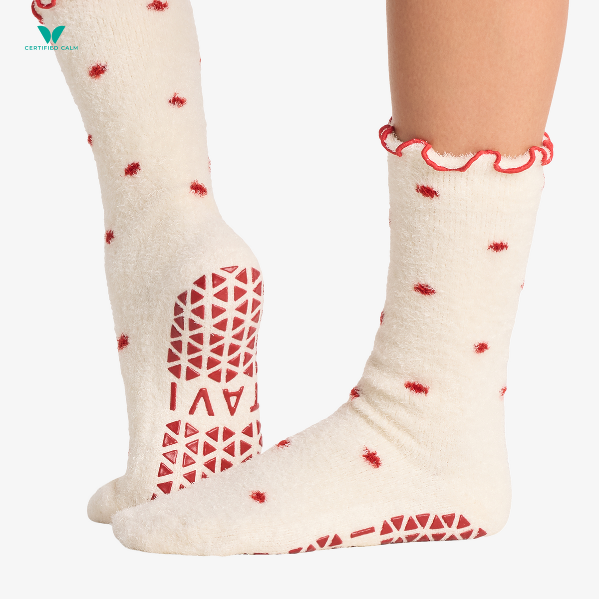 Tavi Noir Grip Socks Full Toe Lounge Ruffle