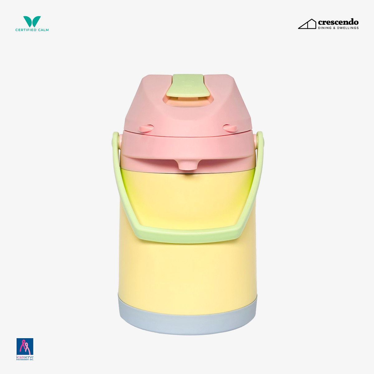 Crescendo The Flow - 2.5L (Portable Insulated Beverage Dispenser) Pink Yellow - LIMITED INTRODUCTORY PRICE!