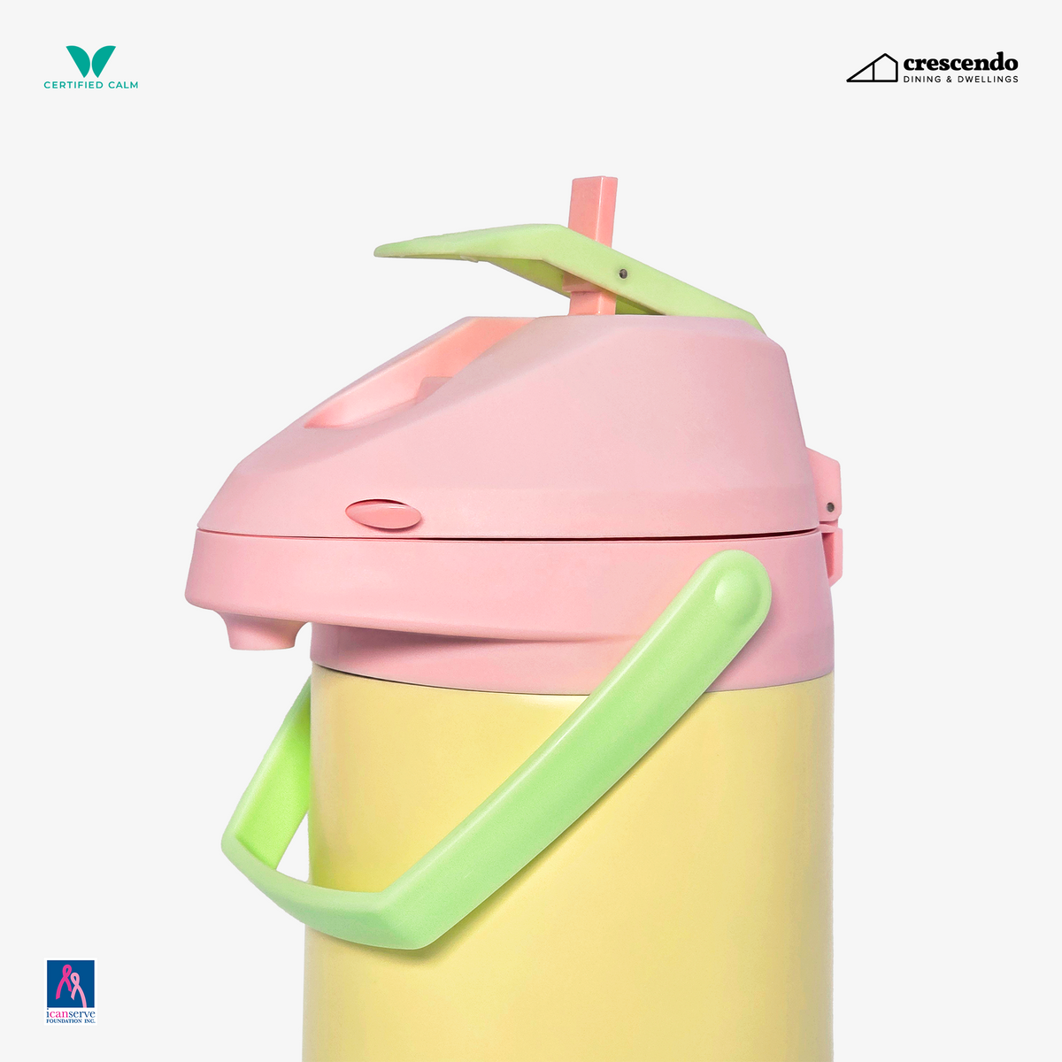 Crescendo The Flow - 2.5L (Portable Insulated Beverage Dispenser) Pink Yellow - LIMITED INTRODUCTORY PRICE!