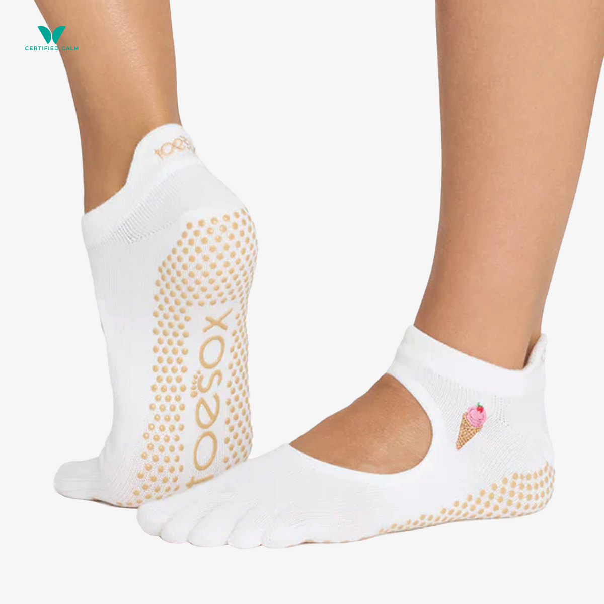 ToeSox Grip Socks Full Toe Bellarina