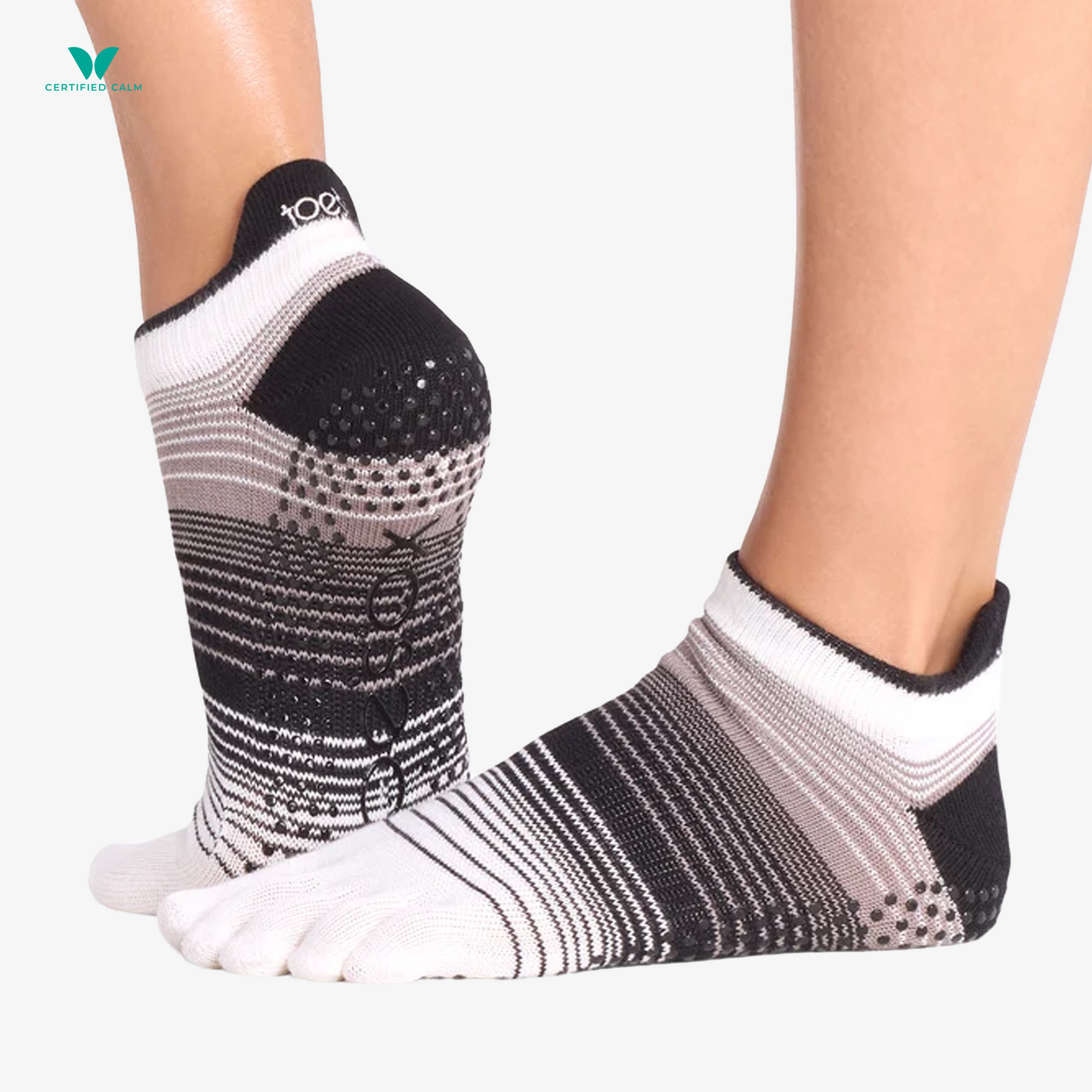 ToeSox Grip Socks Full Toe Low Rise