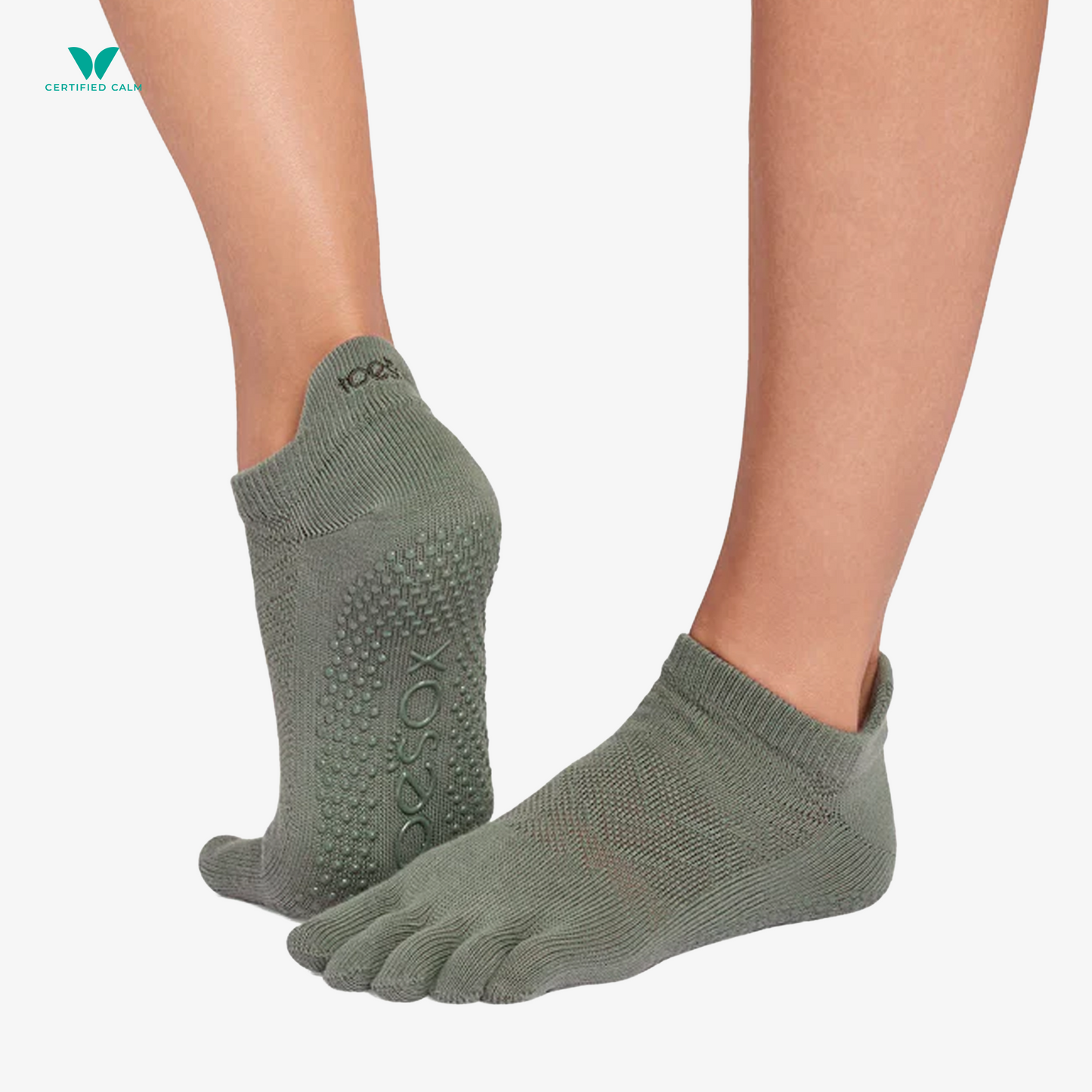 ToeSox Grip Socks Full Toe Low Rise