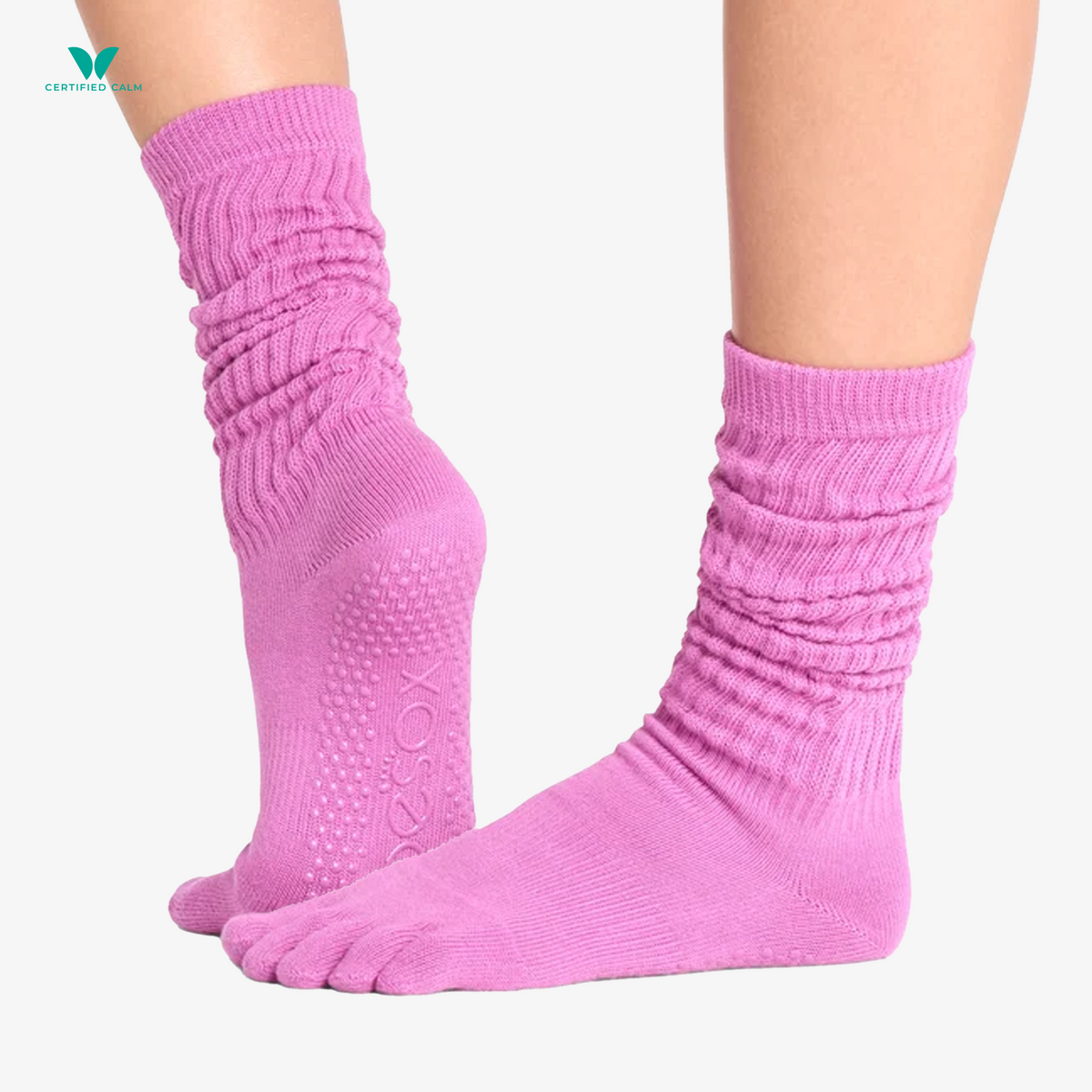 ToeSox Grip Socks Full Toe Slouch