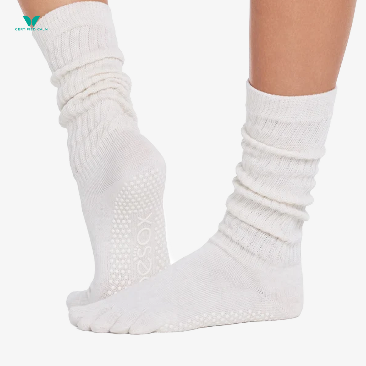 ToeSox Grip Socks Full Toe Slouch