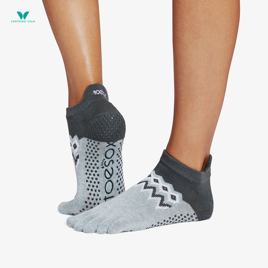 ToeSox Grip Socks Full Toe Low Rise
