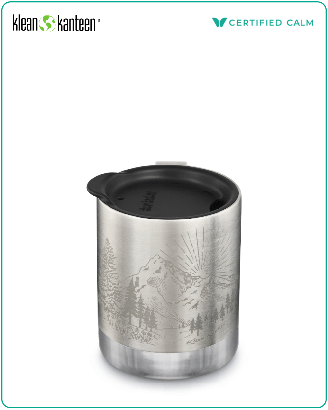 Klean Kanteen 12oz Camp Mug w/ Tumbler Lid Mountain Brushed Stainless