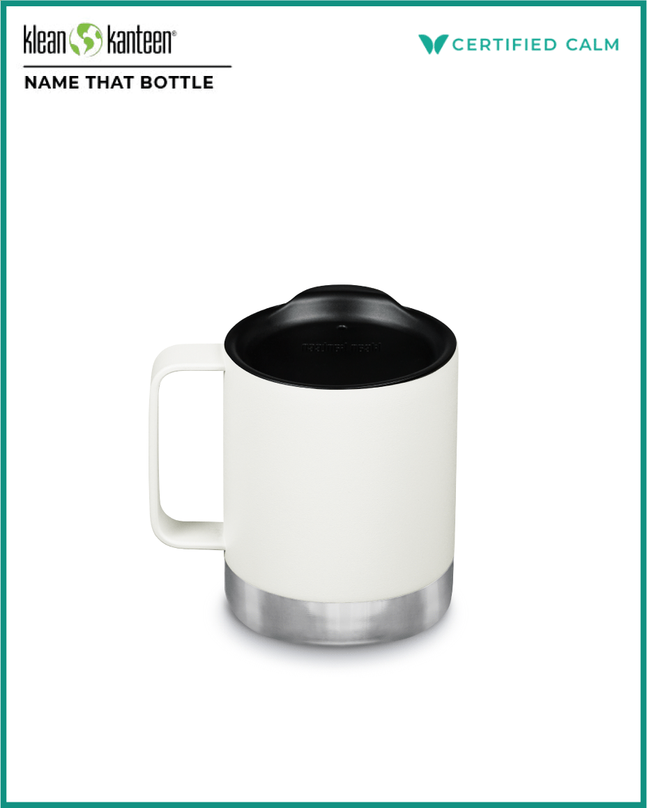 Name That Bottle Camp Mug with Tumbler Lid - Matte White
