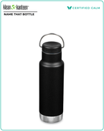 Name That Bottle 12oz Kid Classic Insulated Narrow (w/ Loop Cap) Black