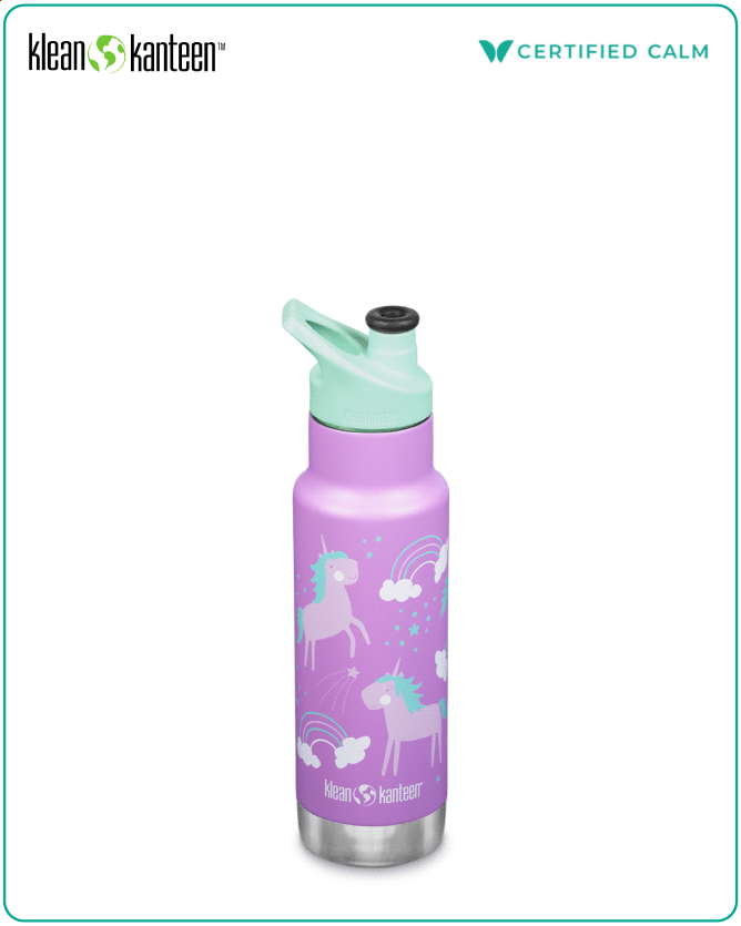 Klean Kanteen 12oz Kid Classic Insulated Narrow (w/ Kid Sport Cap) ‐ Unicorns