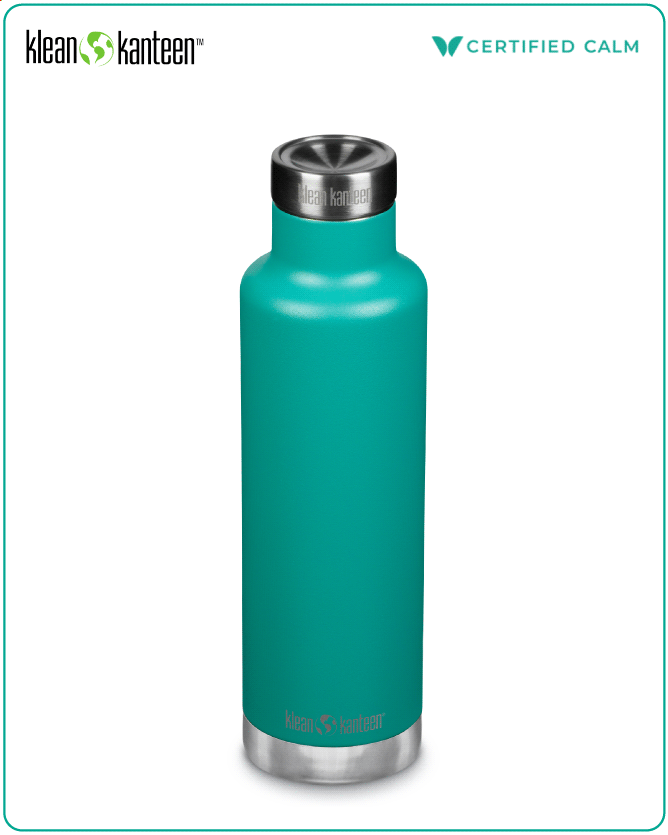 Klean Kanteen 25oz Insulated Classic w/ Pour Through Porcelain Green
