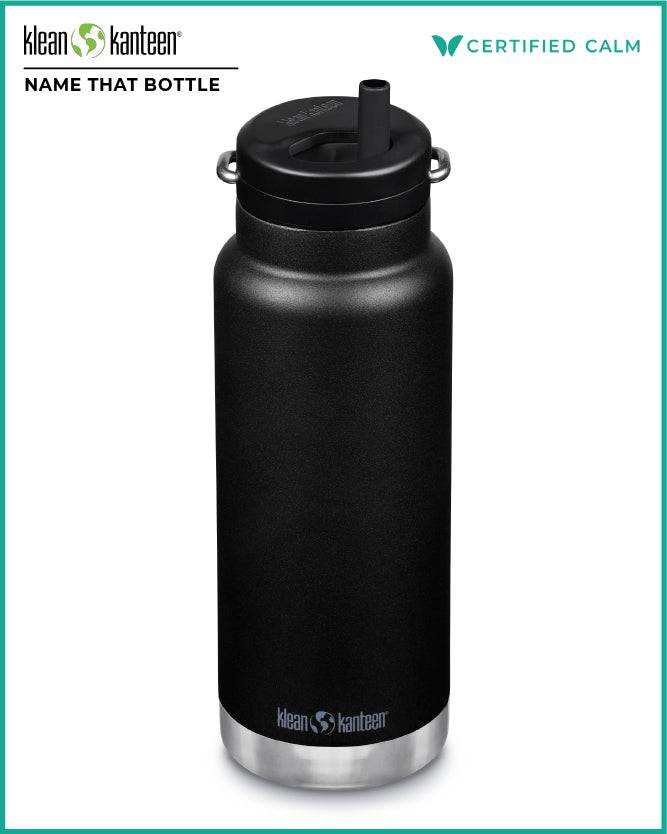 Name That Bottle 32oz TKWide (w/ Twist Cap) Black