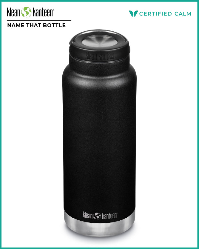 Name That Bottle 32oz TKWide (w/ Loop Cap) Black