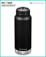 Name That Bottle 32oz TKWide (w/ Loop Cap) Black