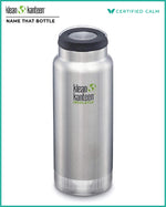 Name That Bottle Klean Kanteen 32oz TKWide (w/ Loop Cap) Brushed Stainless