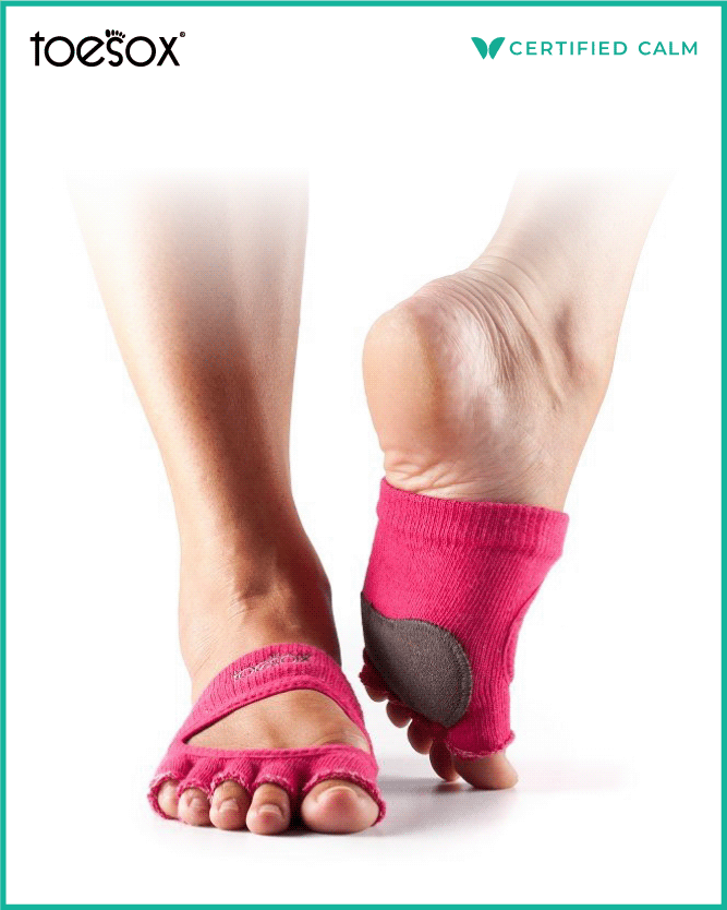 Toesox Dance Socks Releve Half Toe Fuschia